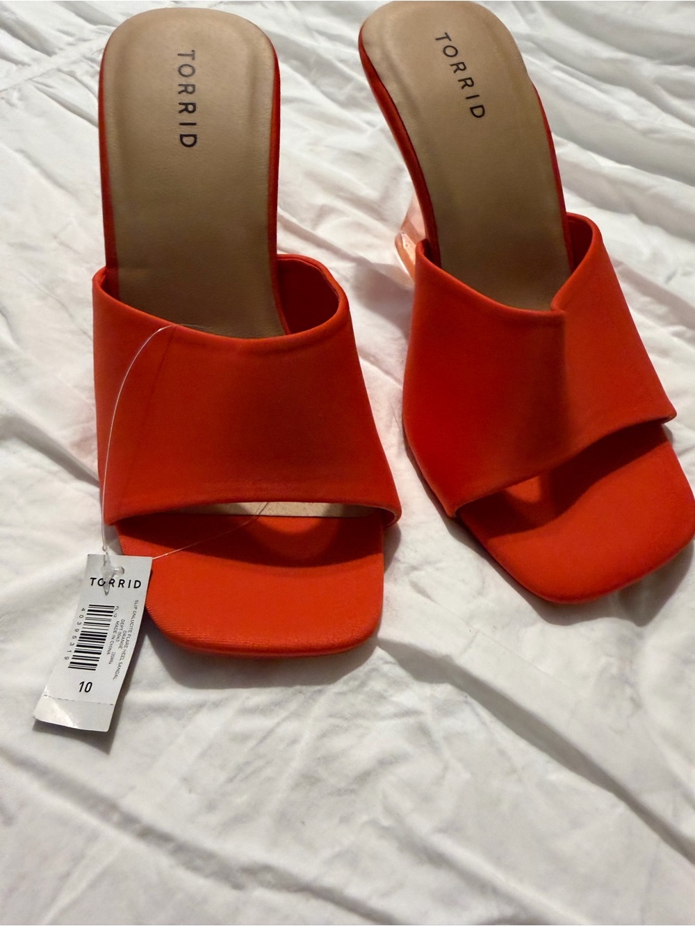 torrid Bright Orange Open-Toe Slide Mules